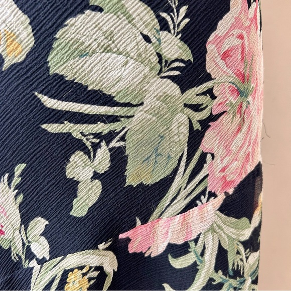 Ralph Lauren Vintage Y2K 90s Silk Slip Dress Black Dark Floral Asymmetrical 10 - Picture 8 of 11